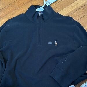 New - Polo by Ralph Lauren Men's Black 3/4 Zip - Sz M